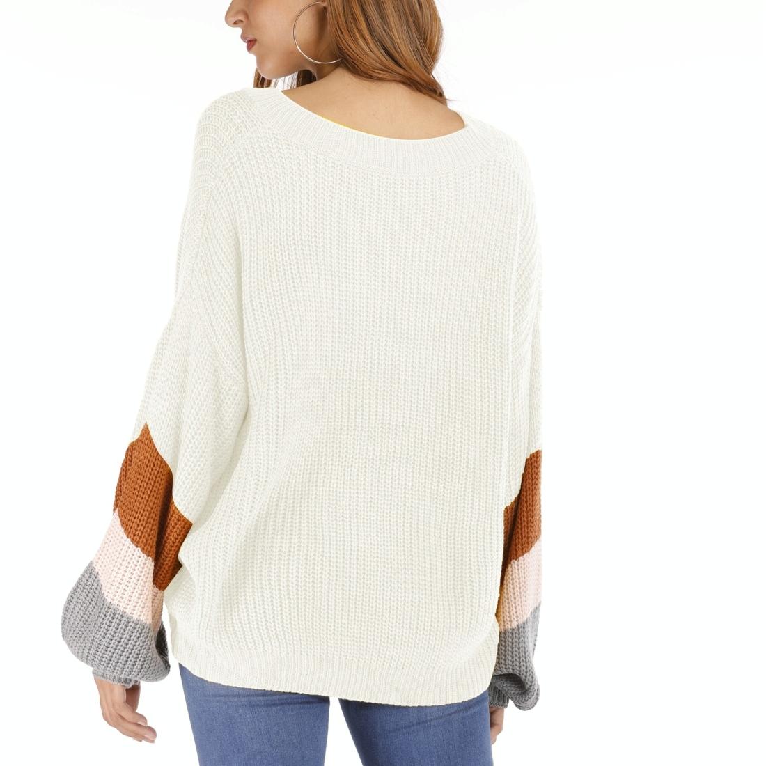Fashion Casual V-Neck Sweater - White Xl