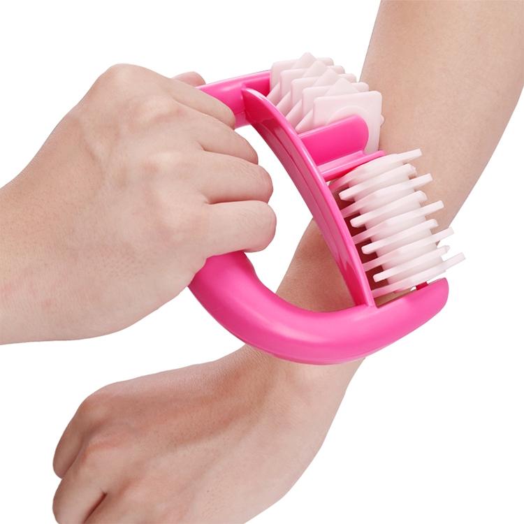 Portable Meridian Massager Compact Roller For Muscle Relief - Rose Red Dot