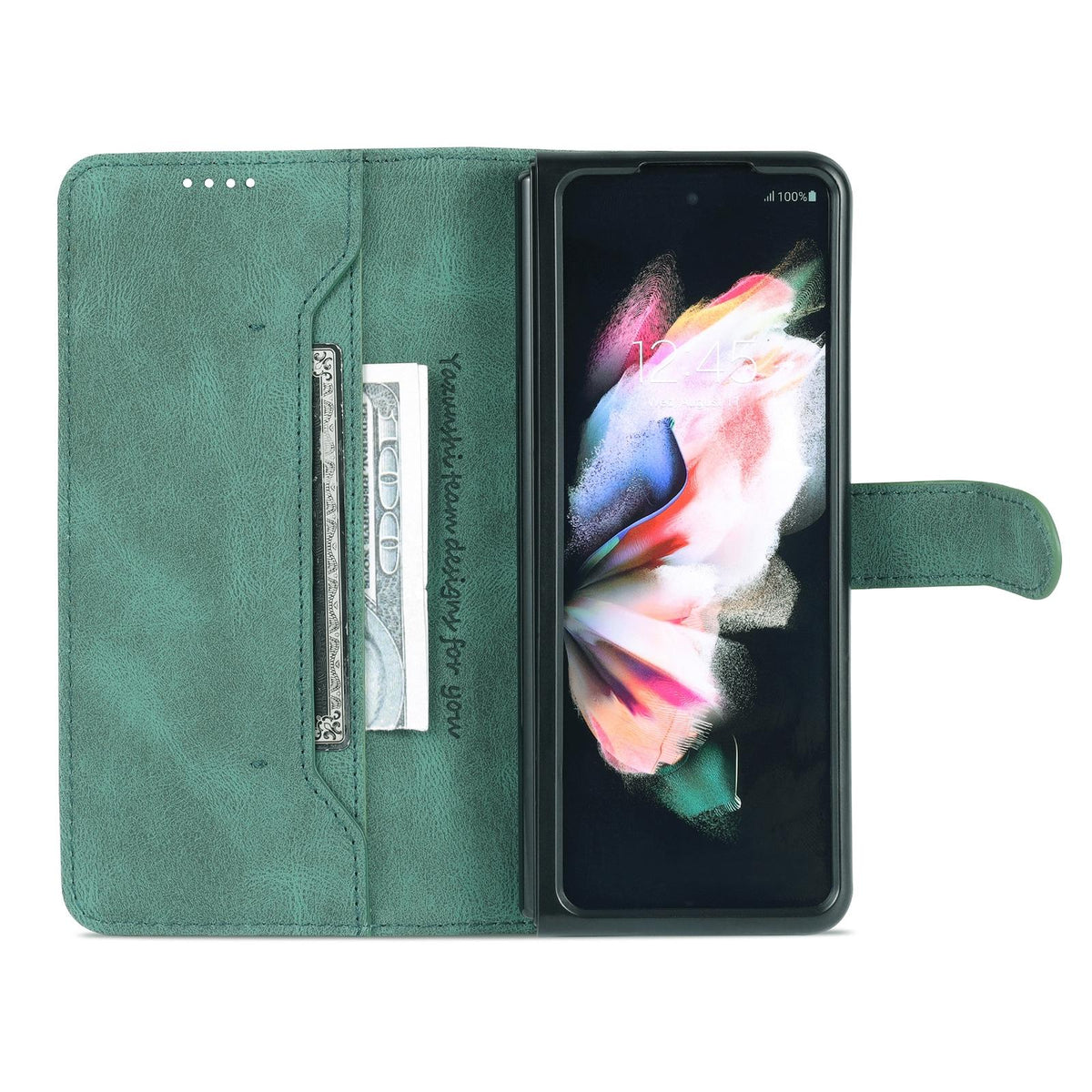 For Samsung Galaxy Z Fold4 5G Horizontal Flip Tpu Phone Case - Coffee