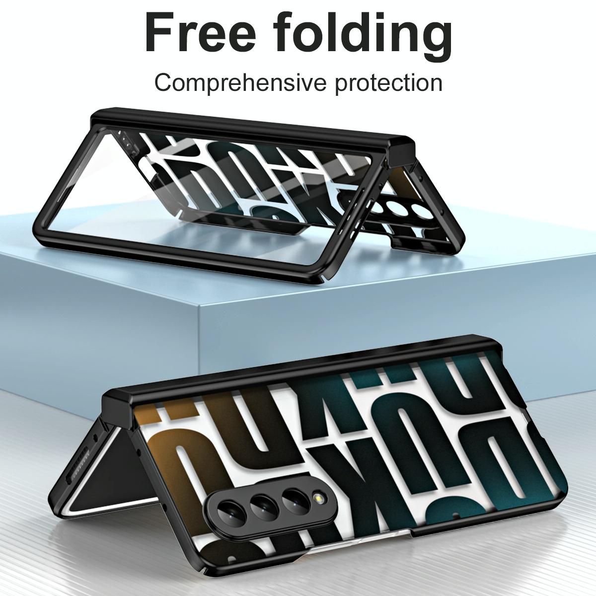Foldable Electroplated Phone Case For Samsung Galaxy Z Fold 4 5G With Hinge