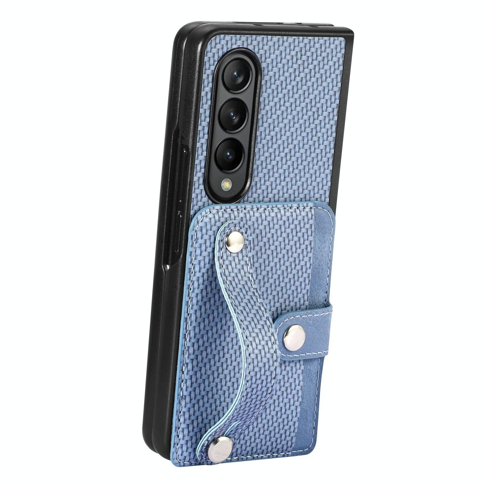 For Samsung Galaxy Z Fold4 5G Wristband Phone Case - Khaki