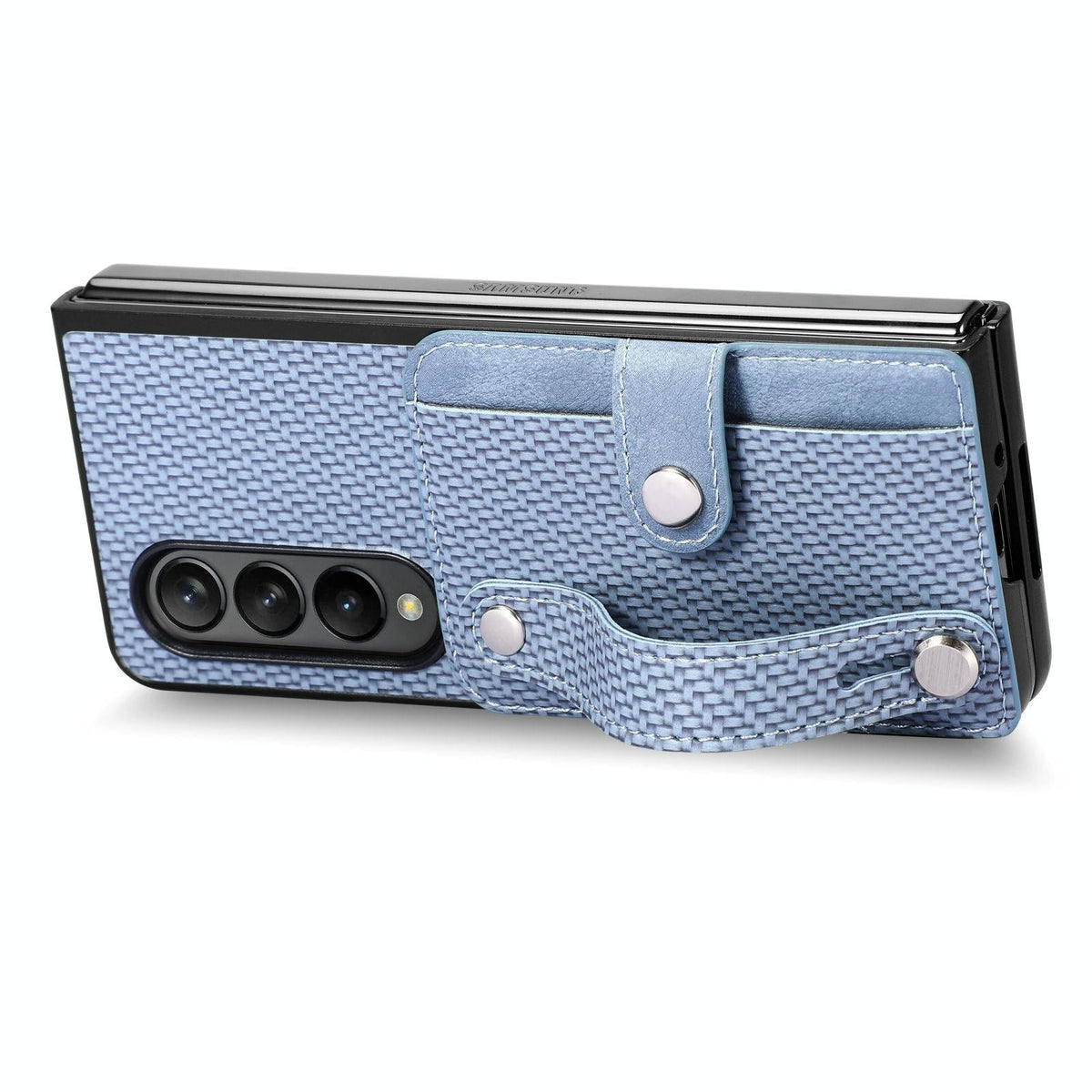 For Samsung Galaxy Z Fold4 5G Wristband Phone Case - Khaki