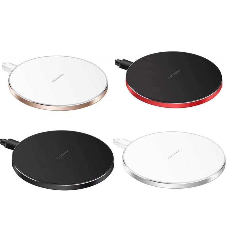 15W Round Wireless Charger Fast Charge - Mirror Black