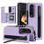 For Samsung Galaxy Z Fold4 5G Double Buckle Foldable Phone Case With Pen Slot - Purple