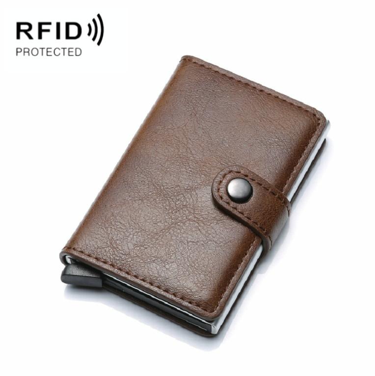 Secure Rfid Blocking Aluminum Card Case - Coffee