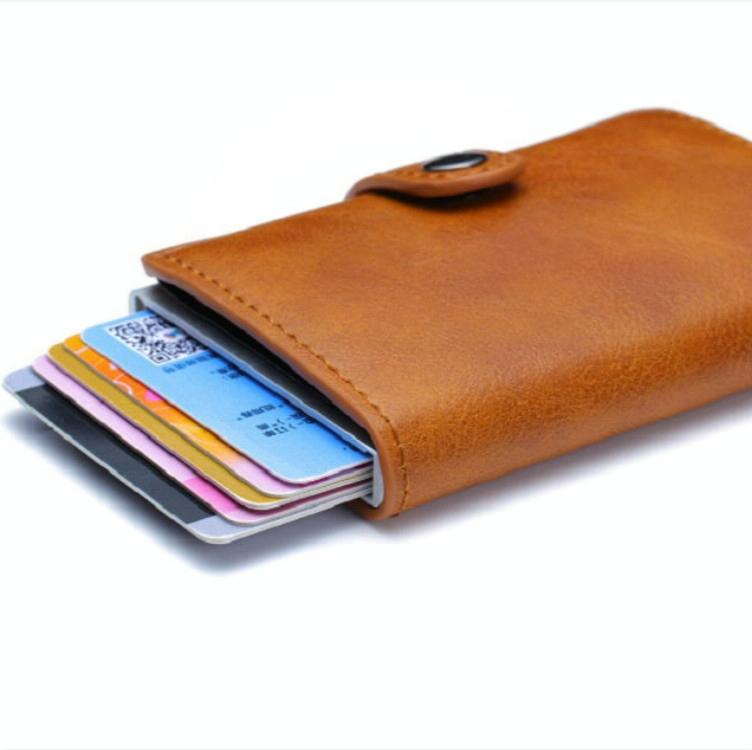 Secure Rfid Blocking Aluminum Card Case - Coffee