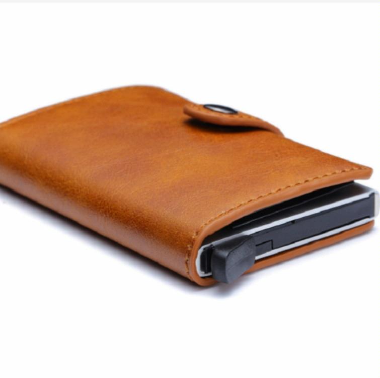 Secure Rfid Blocking Aluminum Card Case - Coffee