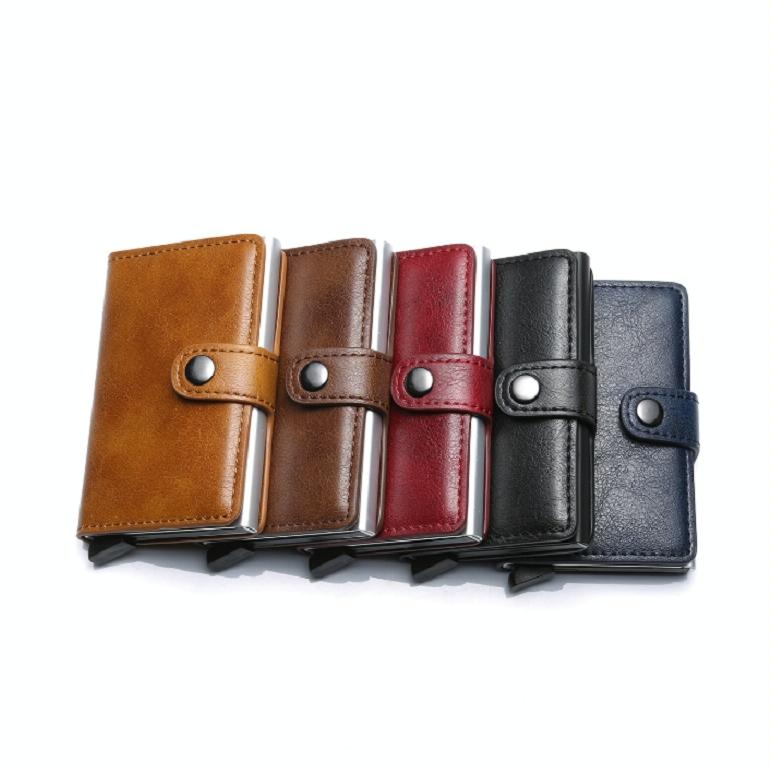 Secure Rfid Blocking Aluminum Card Case - Coffee