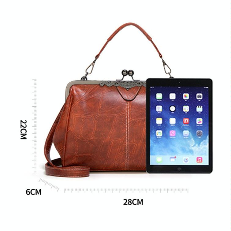 Adjustable Leather Crossbody Bag With Vintage Buckle