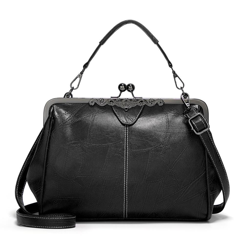 Adjustable Leather Crossbody Bag With Vintage Buckle