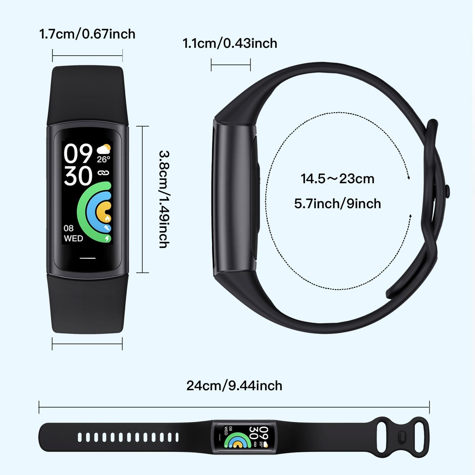 Waterproof C68L Fitness Tracker - Ip67 - Dark Blue