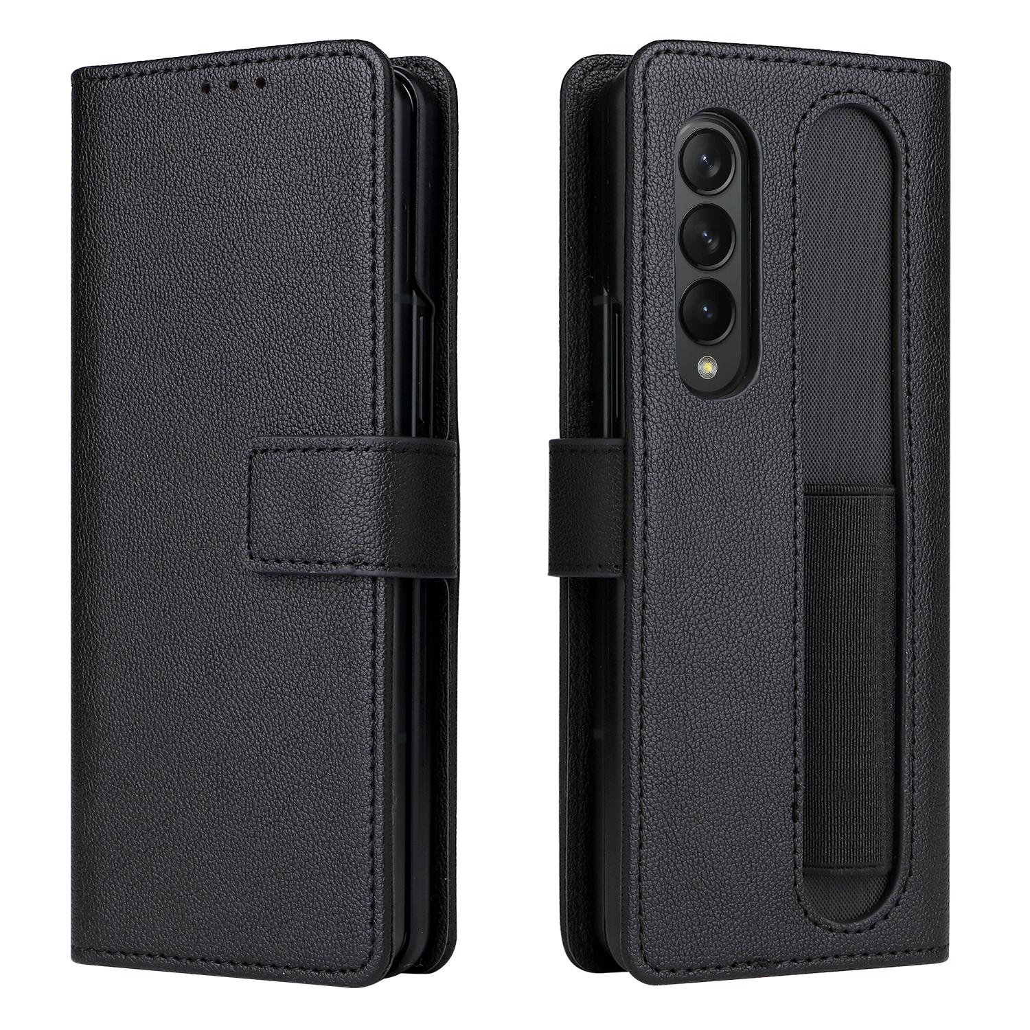 For Samsung Galaxy Z Fold4 5G Leather Flip Case With Pen Slot - Royal Blue
