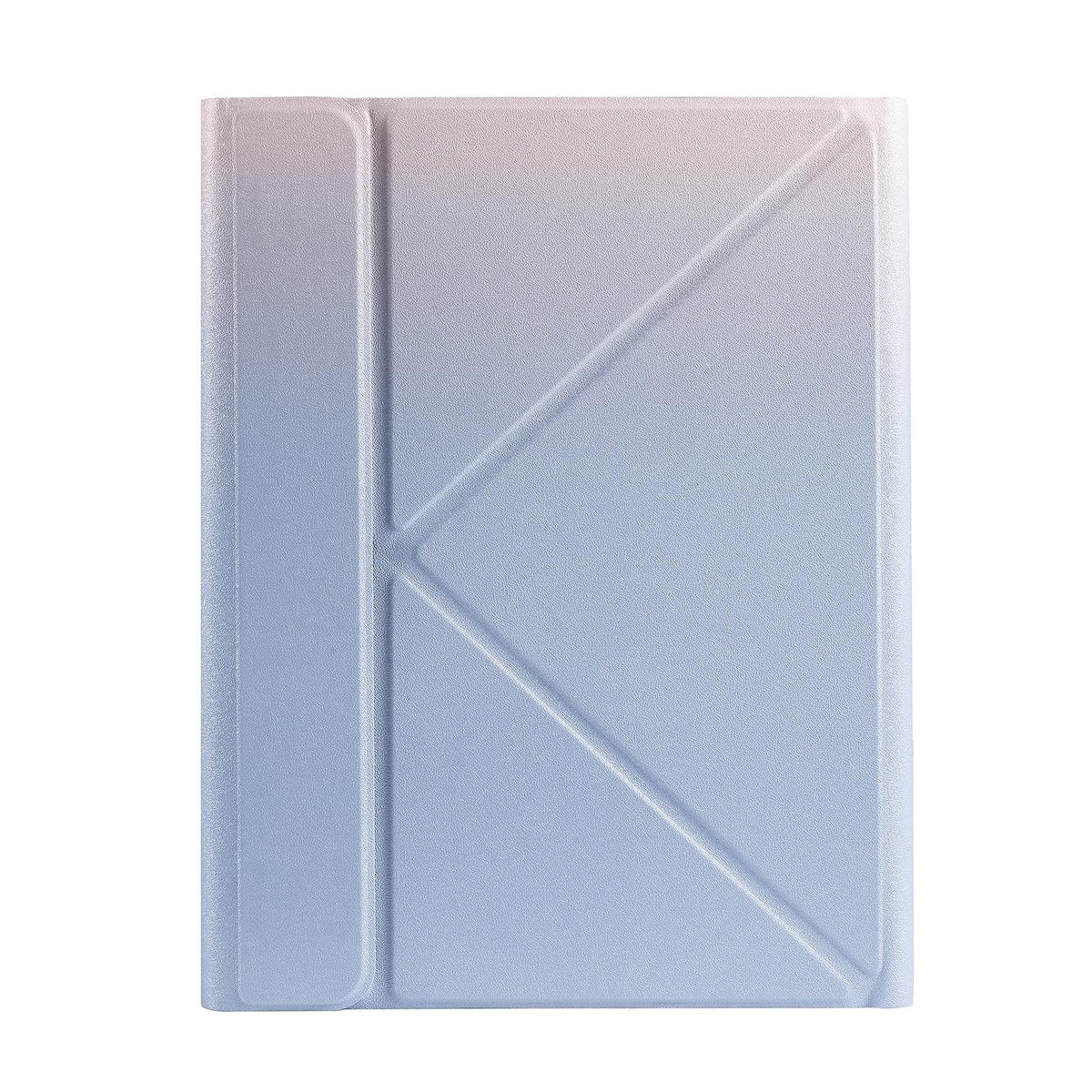 Bluetooth Keyboard Leather Case For Ipad 9.7 - Triangle Holder & Pen Slot - Gradient Blue Pink