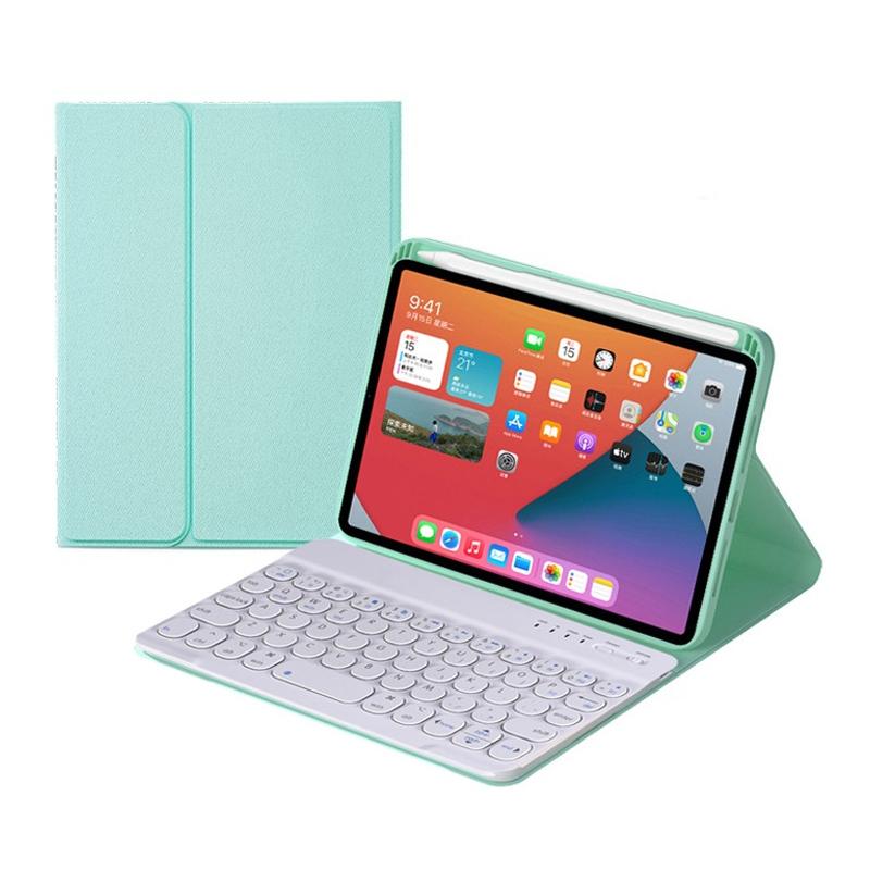 Detachable Bluetooth Keyboard Leather Case For Ipad Mini 6 With Holder - Mint Green