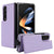 For Samsung Galaxy z Fold4 5G Foldable Phone Case with Double Buckle Card Slot - Purple