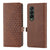 For Samsung Galaxy Z Fold4 5G Textured Leather Phone Case - Cubic Grid Design - Blue