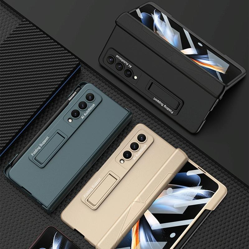For Samsung Galaxy Z Fold4 5G Foldable Phone Case With Magnetic Closure And Pen Slot - Compact And Convenient - Silver