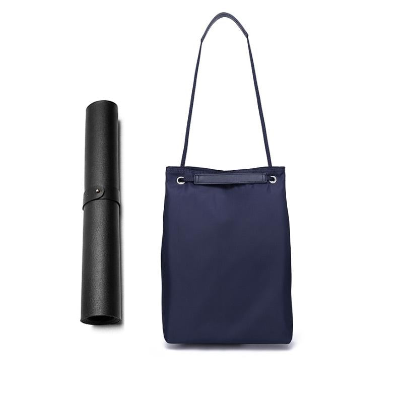 Small Apple Macbook Shoulder / Messenger Bag - Handheld - Navy + Black Pu Power Bag