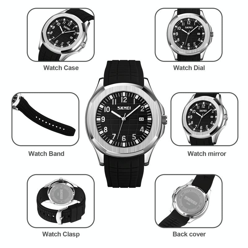 Waterproof Men Multifunctional Outdoor Watch - Black Belt Black Noodles