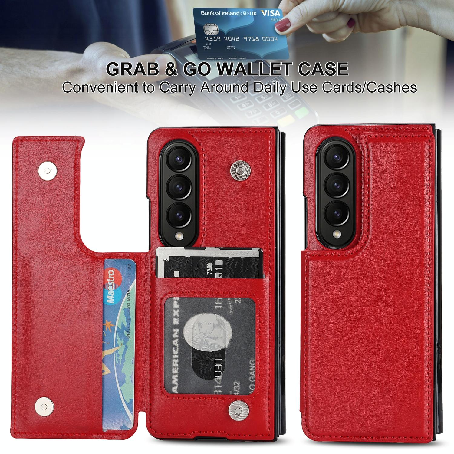 For Samsung Galaxy Z Fold4 5G Full Coverage Double Buckle Phone Case - Purple