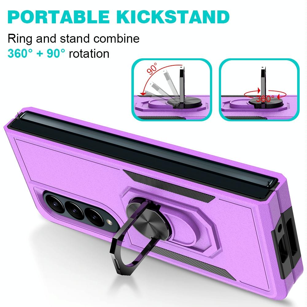Galaxy Z Fold 4 Tpu Shockproof Case With Ring - 2 In 1 Design