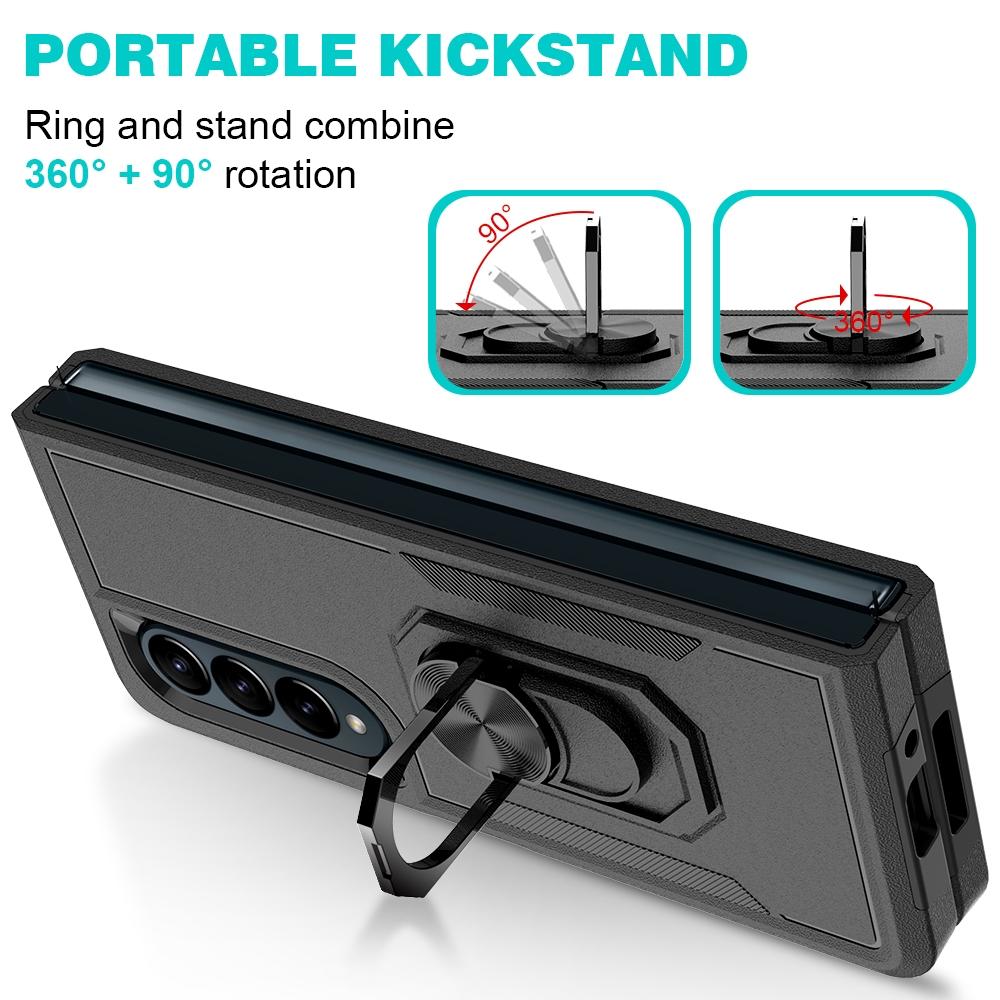 Galaxy Z Fold 4 Tpu Shockproof Case With Ring - 2 In 1 Design