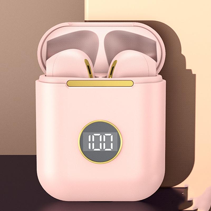 Wireless Sport Bluetooth Headphones with Led Display and Noise Reduction - Blue