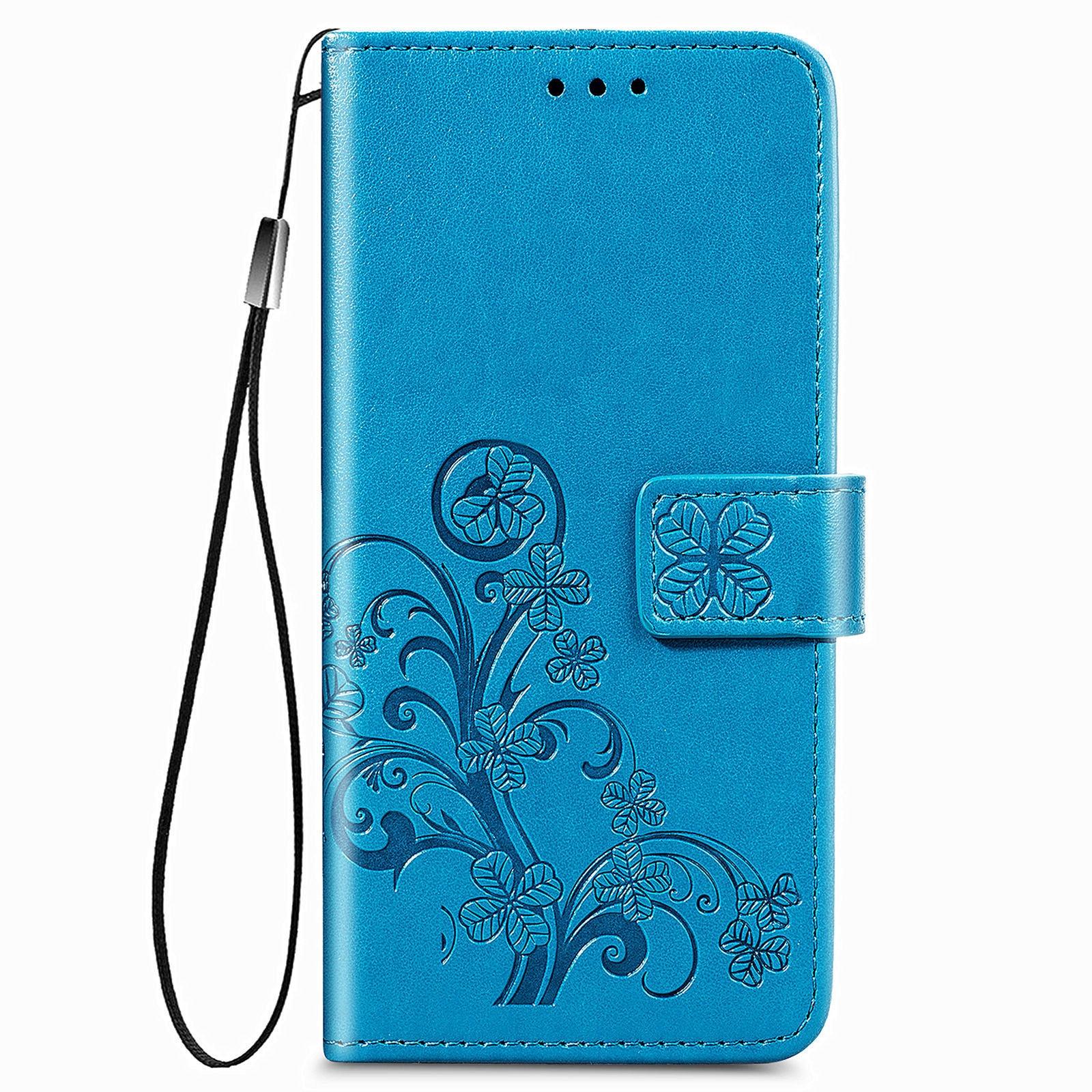 For Samsung Galaxy Z Fold4 5G Embossed Leather Phone Case With Four Leaf Clasp - Purple