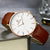 Men Waterproof Steel Mesh Quartz Watch - Ultra-thin - Ultra-Thin Rose Gold Shell White Dial Coffee Band