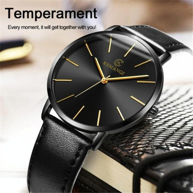 Men Waterproof Steel Mesh Quartz Watch - Ultra-thin - Ultra-Thin Rose Gold Shell White Dial Coffee Band