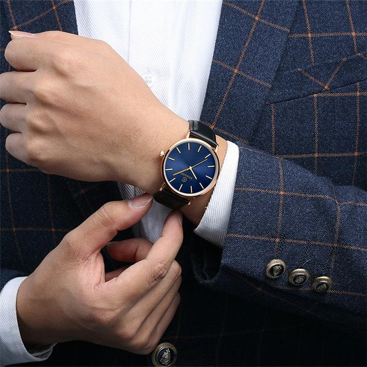 Men Waterproof Steel Mesh Quartz Watch - Ultra-thin - Ultra-Thin Rose Gold Shell White Dial Coffee Band