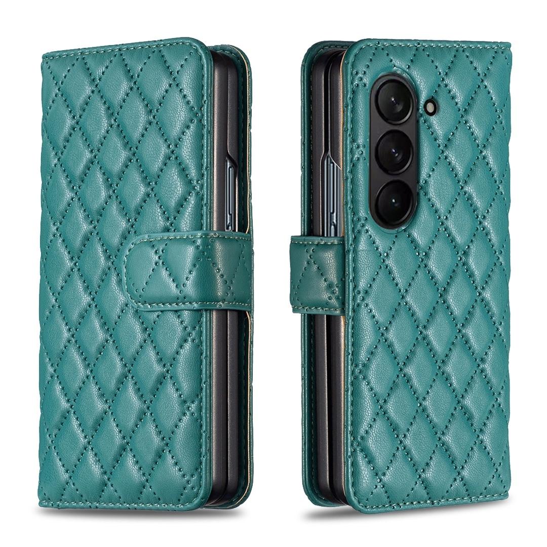 For Samsung Galaxy Z Fold4 5G Samsung Fold 4 Diamond Lattice Wallet Case - Sleek And Stylish - White