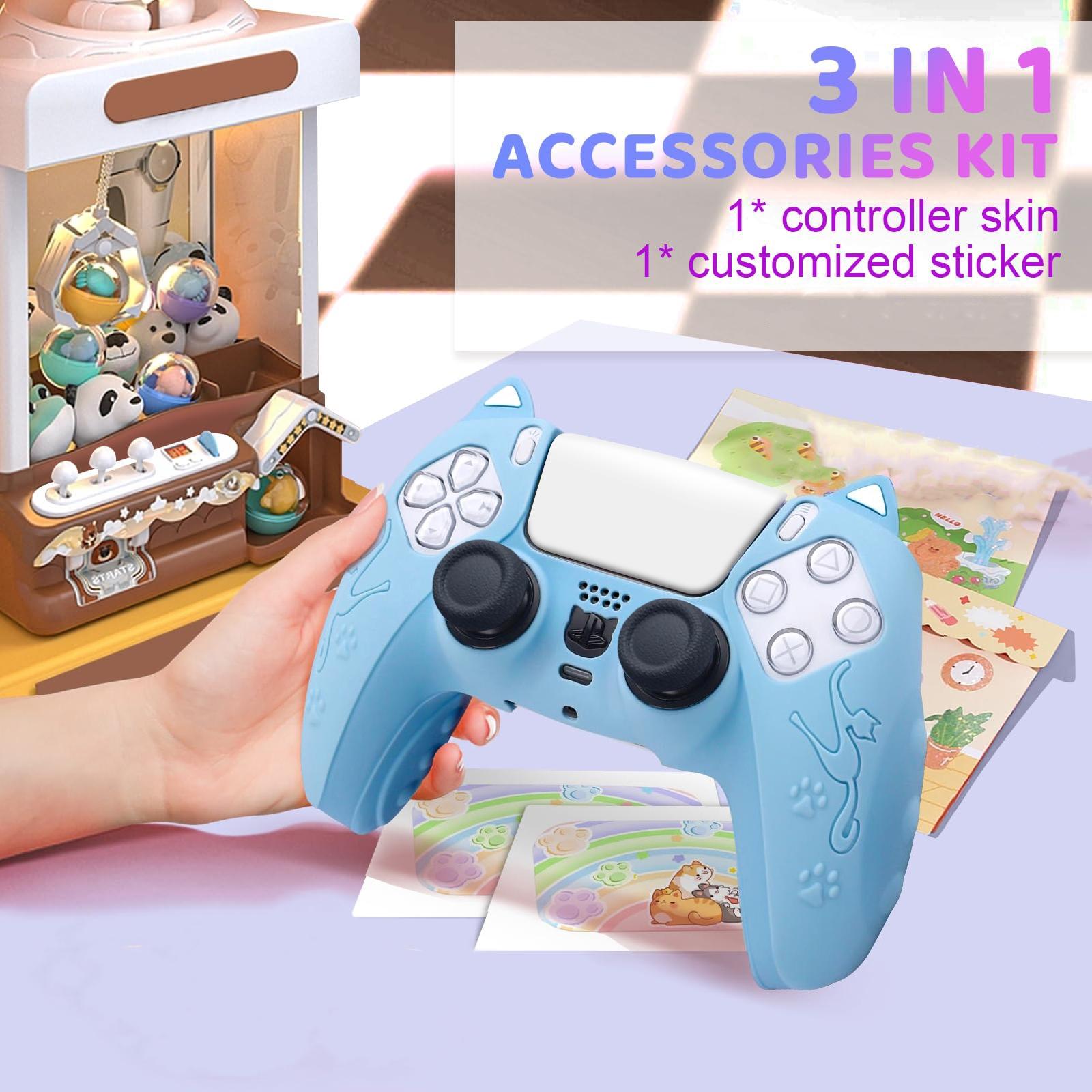 Silicone Cat Ear Gamepad Cover for Sony Ps5 - White