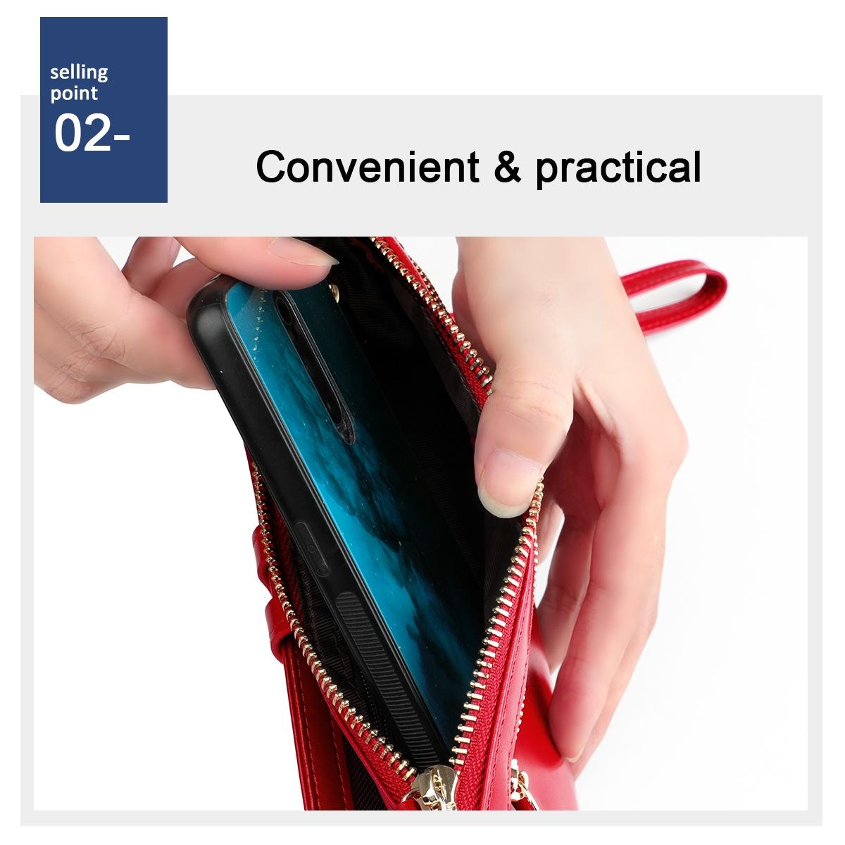 Women Vintage Leather Rfid Wallet - Black