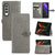 For Samsung Galaxy Z Fold4 5G Embossed Mandala Leather Phone Case - Gray