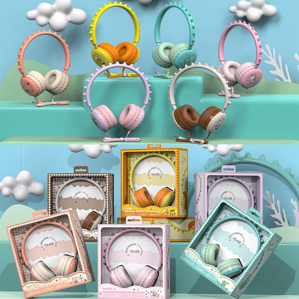 Cartoon Stereo Headphones With Mic Y19 - Luckey Duck