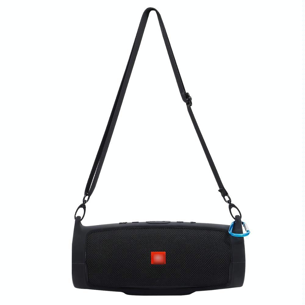 Jbl Charge 4 Speaker Cover with Strap & Carabiner - Portable Silicone Protection - Silver Gray