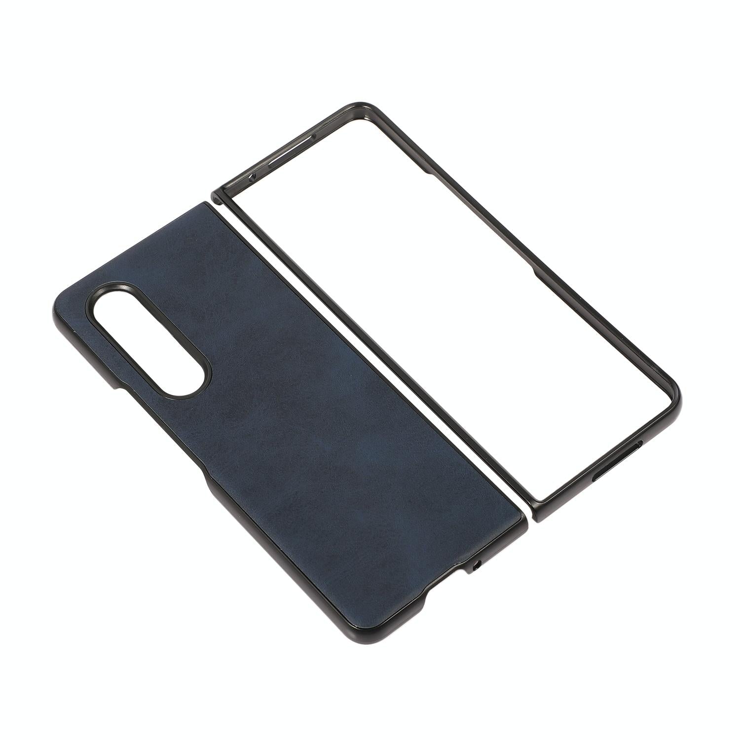For Samsung Galaxy Z Fold4 5G Dual Tone Calf Texture Shockproof Case - Brown