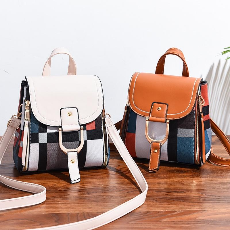 Stylish Ladies Leather Backpack - Soft Pu Material - Coffee