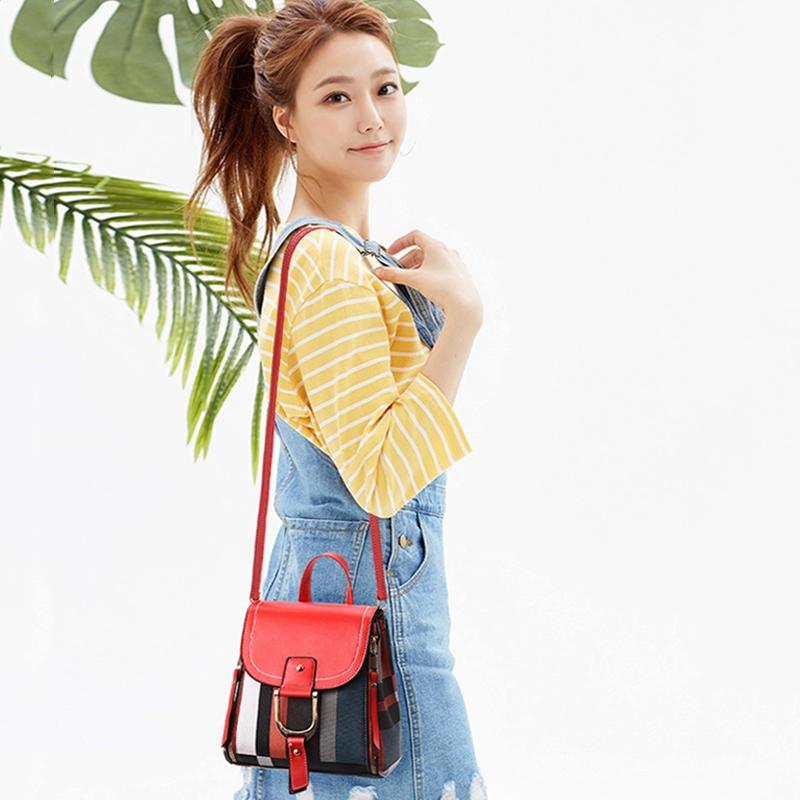 Stylish Ladies Leather Backpack - Soft Pu Material - Coffee
