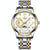 Men Three-eye Hollow Quartz Sports Watch - White Steel White Surface