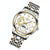 Men Three-eye Hollow Quartz Sports Watch - White Steel White Surface