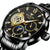 Men Three-eye Hollow Quartz Sports Watch - White Steel White Surface