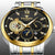 Men Three-eye Hollow Quartz Sports Watch - White Steel White Surface