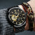 Men Three-eye Hollow Quartz Sports Watch - White Steel White Surface