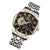 Men Three-eye Hollow Quartz Sports Watch - White Steel White Surface
