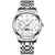 Men Three-eye Hollow Quartz Sports Watch - White Steel White Surface