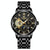 Men Three-eye Hollow Quartz Sports Watch - White Steel White Surface
