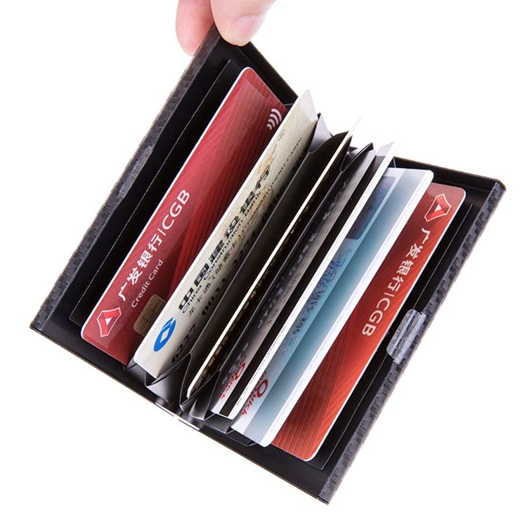 Aluminum Credit Card Holder - Secure & Compact - Carbon Silver