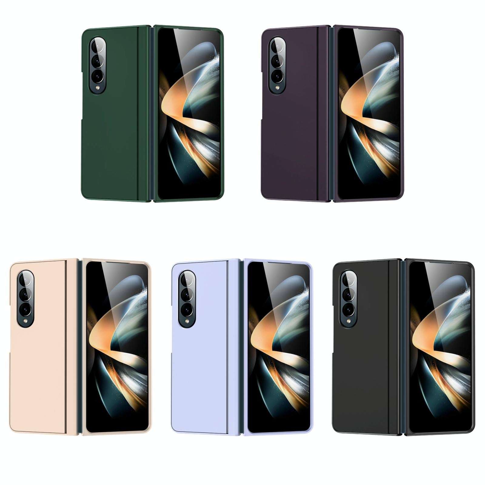 For Samsung Galaxy Z Fold4 5G Foldable Phone Case With Holder - Full Coverage - Dark Purple